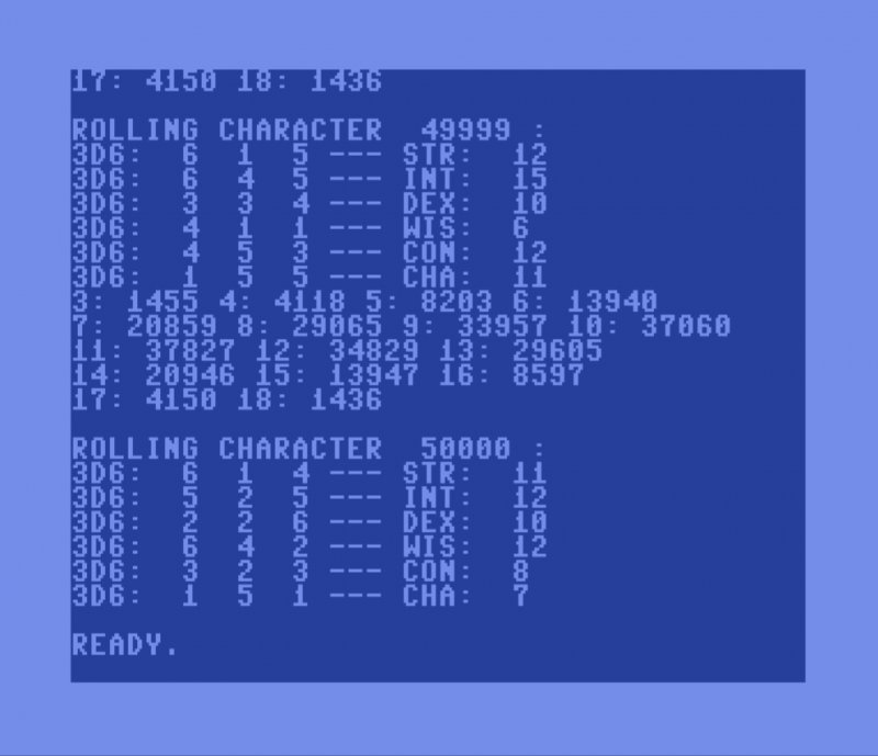 Commodore 64 running some code in BASIC.