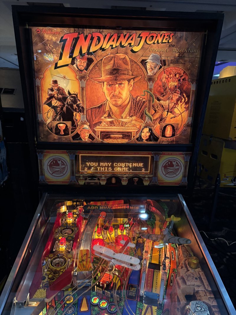 Indiana Jones pinball table.