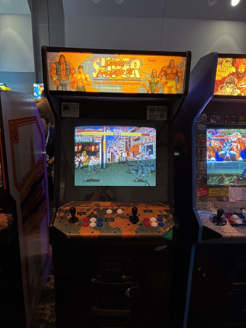Super Street Fighter II video arcade cabinet.