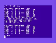 Screen shot of a Commodore 64 screen.