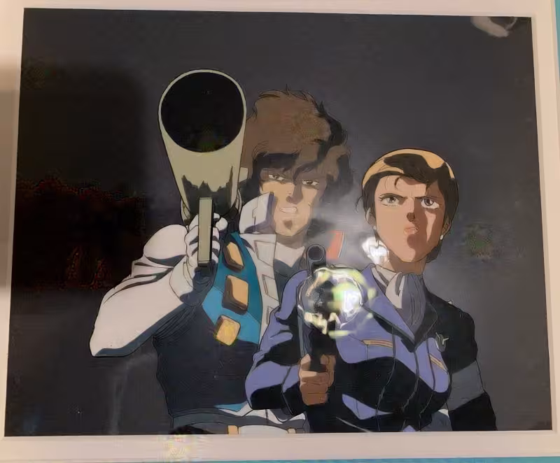 Cartoon cel from a Crusher Joe anime.