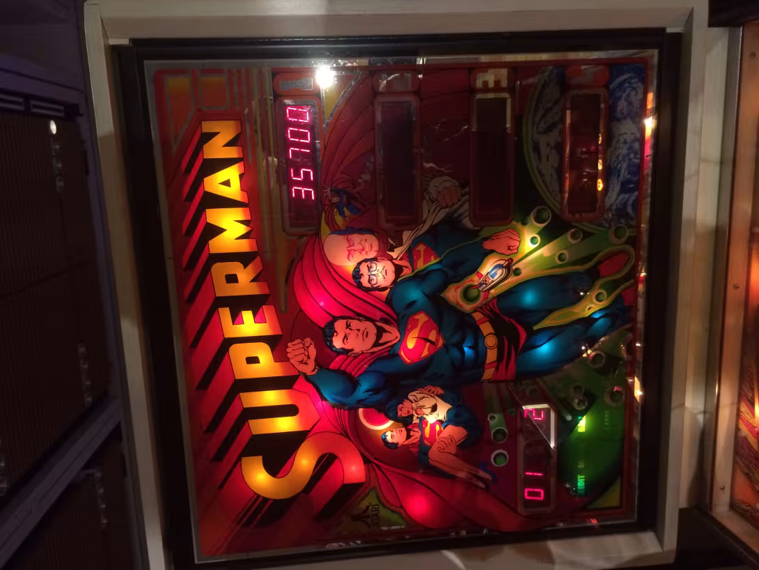 Superman Pinball back stop