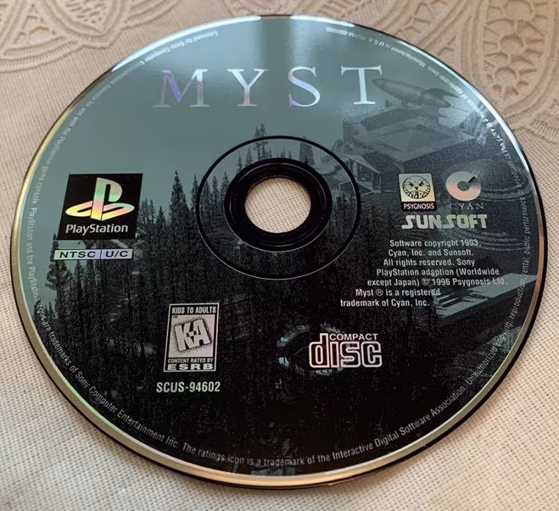 MYST for PlayStation CD.
