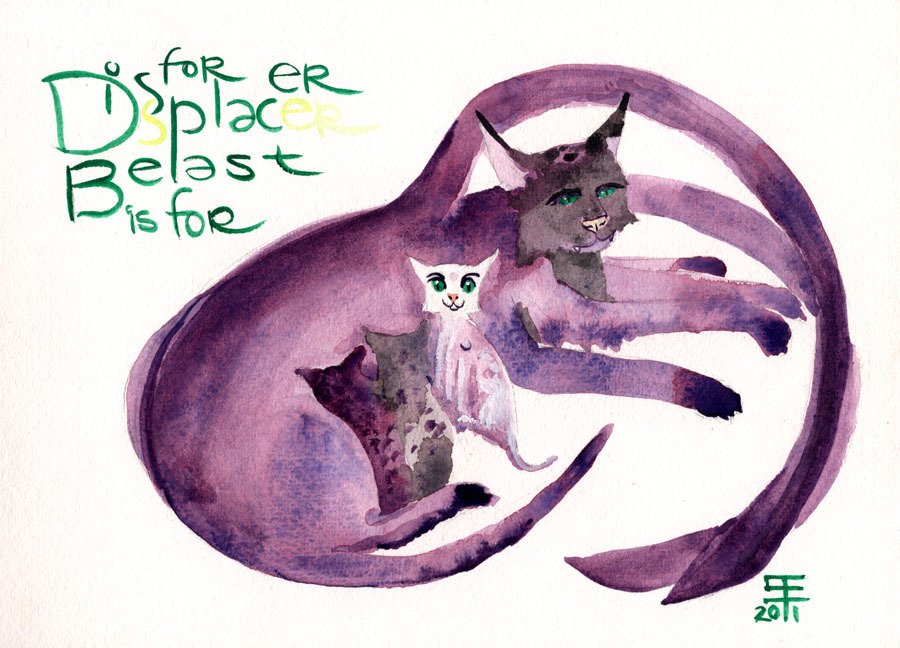 D is for Displacer Beast watercolor